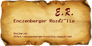 Enczenberger Rozália névjegykártya